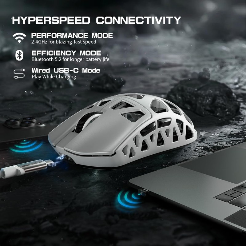 ATTACK SHARK R3 Magnesium Alloy Wireless Gaming Mouse, BT/2.4Ghz/Wired 46g