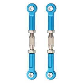 sourcing map 2 Pcs Steering Servo Turnbuckle Rod RC Aluminum Alloy Linkages for HSP 1/10 94123 On-Road RC Car (Blue, 62mm)
