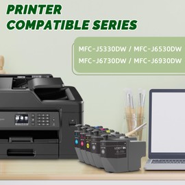 LC3017XL Ink Cartridges Replacement for Brothers LC3017XL LC3017 Ink Cartridges Printer with Brother MFC-J5330DW MFC-J6530DW MFC-J6730DW MFC-J6930DW Printer (2 Black, 1 Cyan, 1 Magenta, 1 Yellow)