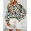 ZESICA Women's Floral Print Blouse 2025 Long Sleeve Button Down
