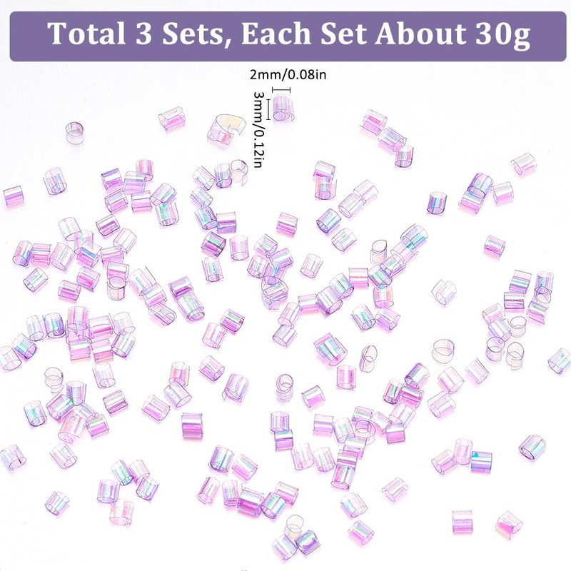 SUNNYCLUE 1 Bag 90 g Bingsu Beads Transparent Straw Tube