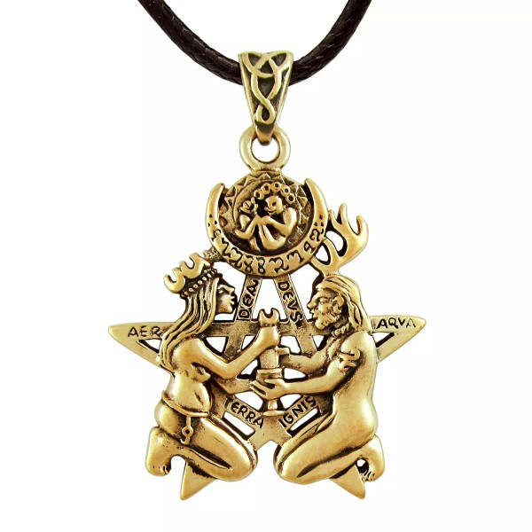 Dryad Design Bronze Great Rite Pentacle Pentagram Pendant Dryad Design