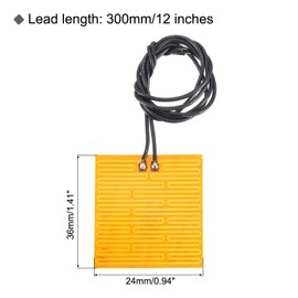 QUARKZMAN Heating Foil Heating Plate 3.9 W 3.7 V Polyimide Heat Pad Glue PI Heating Elements Film 36 mm x 24 mm Heating Strips for Constant Temperature Pack of 4