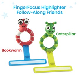 hand2mind FingerFocus Highlighter Follow-Along Friends, Guided Reading Strips, Reading Tracker, Color Overlays for Dyslexia, ADHD Tools for Kids, Reading Classroom Supplies, Reading Accessories