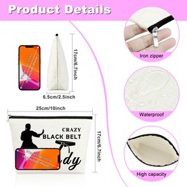 Taekwondo Gifts for Girls Makeup Bag Martial Arts Gifts for Women Karate Girl Gift Cosmetic Bag Karate Lovers Gift Judo Jitsu Gifts Inspirational Gift for Best Friend Daughter Birthday Christmas Gift