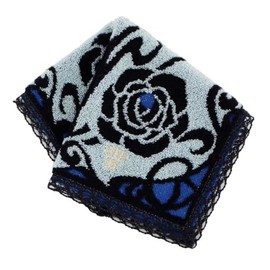 Blooming Anna Sui 109307-0009-03 Large Towel Handkerchief, Rose Glitter (Navy) [100% Cotton] Women's Hand Towel, Approx. 11.8 inches (30 cm), Anna Sui, navy