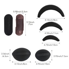 Hair Set Sponge Volume Hair 9 Pieces Fluffy Hair Bump Up Clip, Bump It Up Inserts Styling Tool Combs Clips Accessories Hair Base Set, Hair Padding for Women and Girls DIY Hairstyle