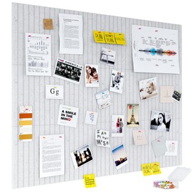 PAG-Mass Felt Bulletin Board 48" x 36" Large Cork Board for Wall Push Pin Board for Office 12 Pack DIY Photo Picture Decorative Panels Squares Wall Tiles for Home, Light Grey