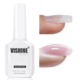 Vishine Builder UV Gel 16ml 8 in 1 Pastel Pink Nail Extension & Modeling Strengthening Broken Nails Manicure UV/LED Nail Art E055