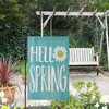 Artofy Hello Spring Daisy Flower Small Decorative Garden Flag, Teal