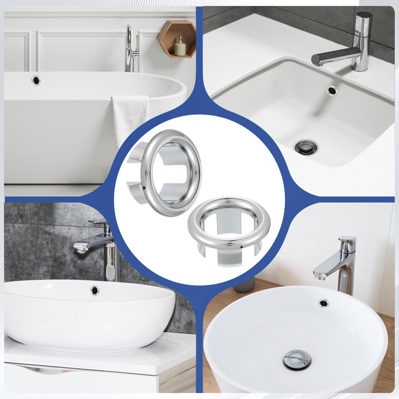 LIQWEI 12 Pcs Bathroom Sink Overflow Ring, Sink Overflow Cover