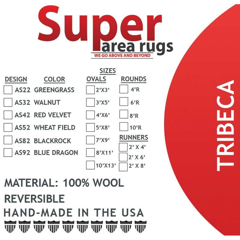 Super Area Rugs Tribeca Premium Wool Braided Rug, Wheat Field,