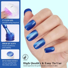 TUTUYU Blue Cat Eye Gel Nail Polish - Perfect for DIY at Home & Ideal Gift for Nail Art Lovers!