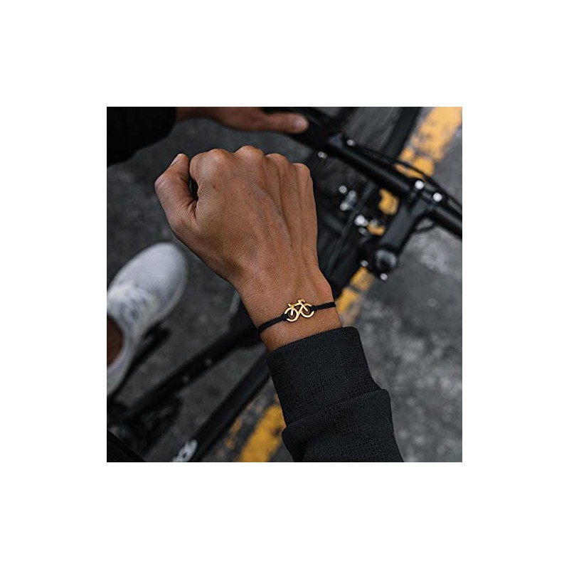 SAILBRACE Bicycle Royal Gold Bracelet Black, Polyester