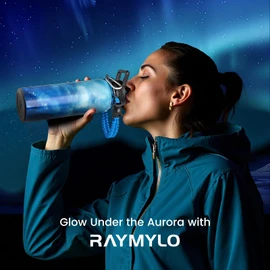 RAYMYLO 40oz Insulated Water Bottle, Triple Wall Vacuum Stainless Steel Water Bottles - Keeps Cold 48H, Reusable Metal water flask Jug for Gym, Sports, Camping, Hiking,Travel, Aurora-Blue