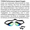 Tyron Performance Predator Swimming Goggles (Black/Metallic)