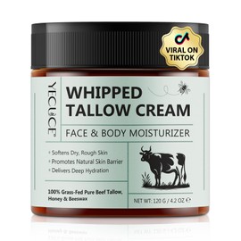ZIXAOK Beef Tallow and Honey Balm for Skin, All-Natural Tallow Face Moisturizer,Grass-fed Beef Tallow Honey Balm blend - Ultra-Nourishing Moisturizer for Face, Body & Hands,4.2 oz