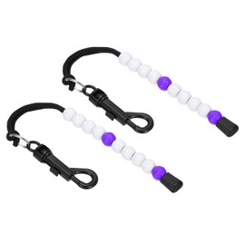 PATIKIL Golf Beads Score Counter, 2 Pack Golf Stroke Counter Beads with Clips Golf Accessories for Women Men Golfer Strokes Count, White/Purple