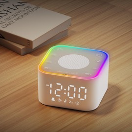 Wkzay White Noise Sound Machine: 30 Non-Looping Sleep Sound Therapy for Adults - Noise Canceling for Bedroom, Adjustable Night Light & Timer, Built-in Alarm Clock