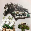 Metal Horse Silhouette Wall Art Decor Running Horses Animal Sculptures