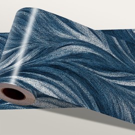 IOHEFY Blue Abstract Wallpaper Border 196x4 Inch Peel and Stick Wall Border Modern Wave Pattern Removable Vinyl Wall Trim Bathroom Kitchen Living Room Bedroom Home Decor