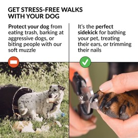 CollarDirect Dog Muzzle - Adjustable Soft Breathable Tribal Nylon Dog Mouth Guard Cover for Small, Medium and Large Dogs, Anti Chewing, Barking & Biting - 3 Tribal Patterns (Red, S)