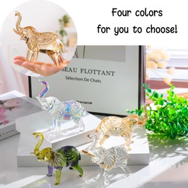 Arikyrist Crystal Gold Elephant Gifts for Elephant Lovers Men Women, Cool Glass Elephant Collectible Figurine Paperweight on Birthday Christmas for Home Office Decor