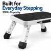 Adjustable 1-Step Stool for Reaching Shelves - Foldable Non-Slip Platform,