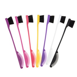 Vaguelly 7pcs Dual Ended Eyebrow and Eyelash Brush with Fine Teeth Comb for Styling Hairline Grooming Hair Sculpting and Even Gel Application Mixed Colors