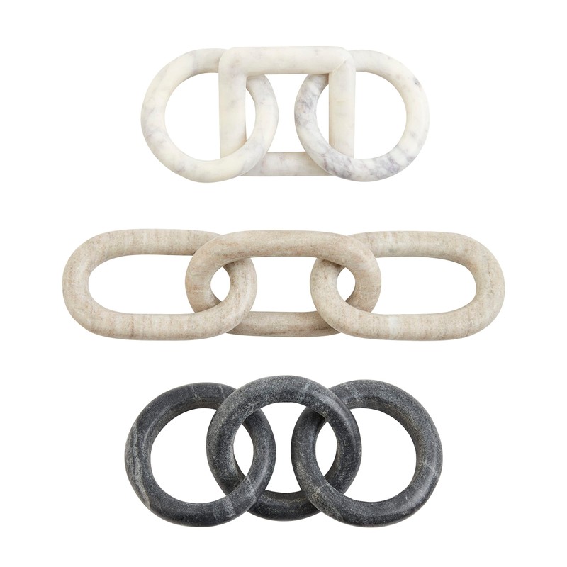 Mud Pie Marble Link, White