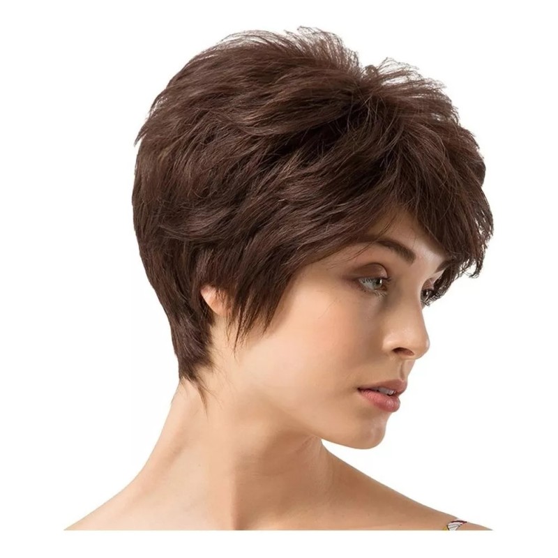 generic Peluca De Corte Pixie De Pelo Corto Natural De