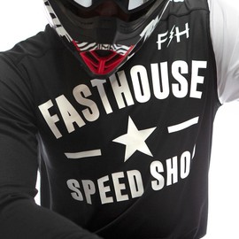FASTHOUSE Youth Carbon Jersey (Black/White, Small)