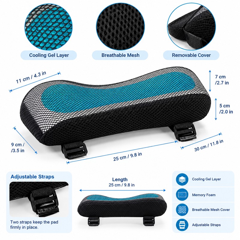 Memory Foam Armrest Pads for Office Chairs – Soft Armrest