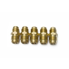 LTWFITTING Brass 5/8" OD x 1/2" OD Flare Reducing Union,Brass Flare Tube Fitting(Pack of 5)