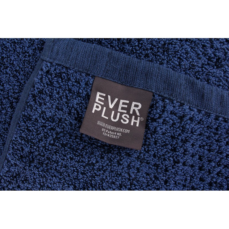 Everplush Diamond Jacquard Face Cloths 6 Pack Polyester Navy Blue