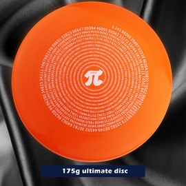 TSUNG 175g Ultimate Disc White Sport Disc Flying Disc Competition for Pro & Beginners 10.75 inch (Pi-Orange)