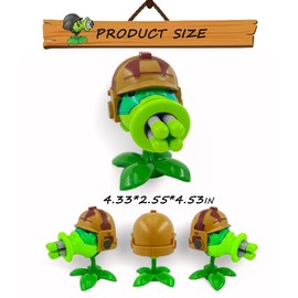 Dyharnsty Plants and Zombies Toys Gatling Peashooter Action Figures PVZ Toys Set 1 2 Series Great Gifts for Kids,Birthday and Christmas Party