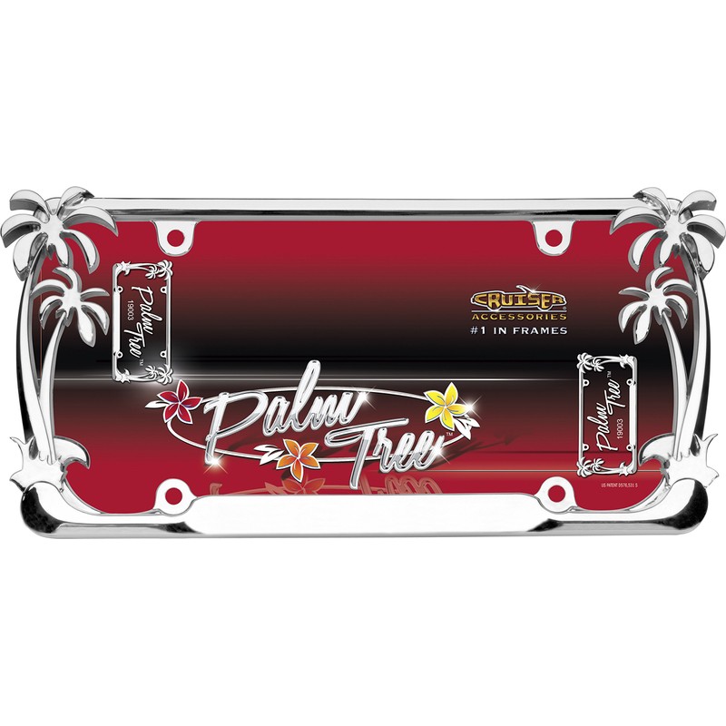Cruiser Accessories 19003 Palm Tree License Plate Frame, Chrome