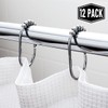 2LB Depot Wide Shower Curtain Rings / Hooks Set, Decorative Polished Chrome