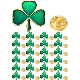 25/50/100PCS small St. Patrick's Day Clover Lapel Pins Shamrock Pin Brooches Patrick Day Three Leaf Pins for women (100)