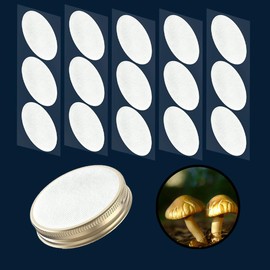 Mushroom Growing Supplies 0.25 μm - 15Pcs 65mm Filter Filter Disc Mushroom Applied Under Wide Mouth Jar Lid for Mushroom Cultivation