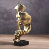 Thinker Statue, Silence is Gold Abstract Art Sculpture, Ponder Statue,