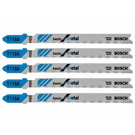 Bosch T118A 5 pc. 3-5/8 in. 17-24 TPI Basic for Metal T-Shank Jig Saw Blades