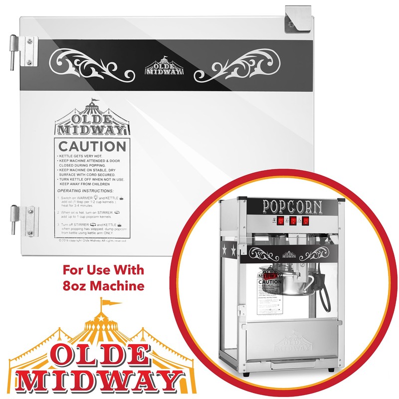 Olde Midway Popcorn Machine Door Replacement, Glass Door for 8-Ounce
