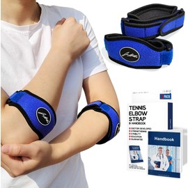 Dr. Arthritis Doctors Designed Elbow Bandage/Tennis Elbow Cuff. Elbow Brace Tennis Elbow / Golfer's Elbow Support Adjustable Tennis Elbow Bandage for Left and Right Arm [Pair, Blue]