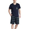 LNFINTDO Men's Pyjamas Set Short Sleeve Soft Pjs Top and