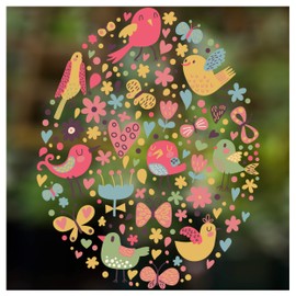 Easter Decorations - Easter Window Stickers - Beautiful Birdy Easter Egg Window Clings for Easter Window Display