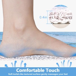 Square Shower Mat Non Slip Anti Mould, 60 x 60 cm Loofah Shower Mats for Inside Shower, Soft Comfort PVC Bath Mat Bathroom Mat with Drain, Washable Bathtub Mat Massage Mat for Shower Stall, Bathroom