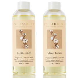 Cocorrína Reed Diffuser Refill - Clean Linen 6.7 oz / 2 Packs Reed Diffuser Oil Refill