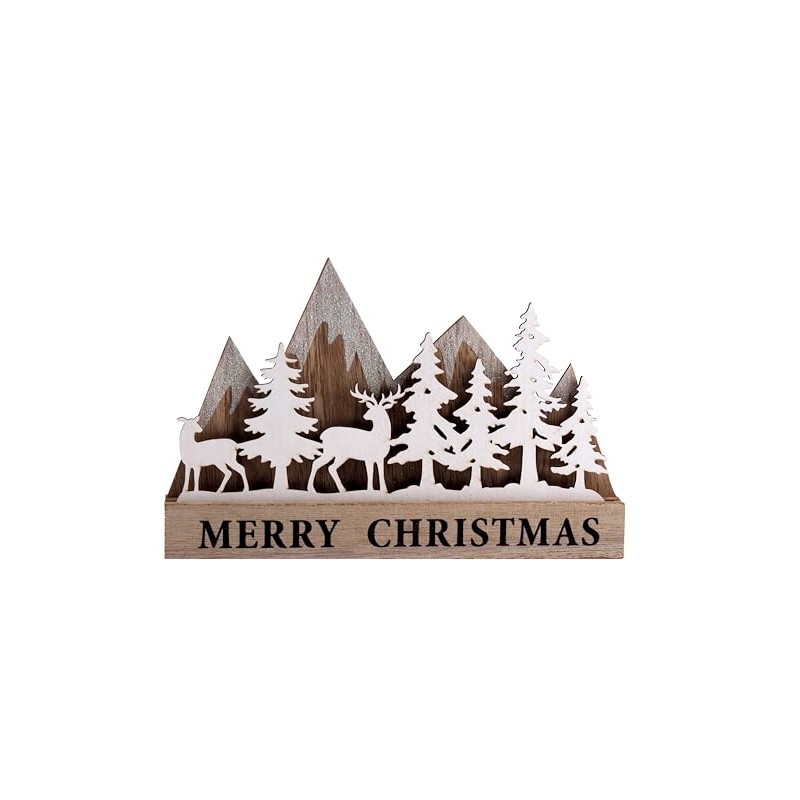 SiL Interiors Reindeer Mountains Nordic Scandinavian Merry Christmas Ornament Decoration